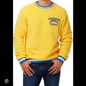 NFL Yellow Sherpa Crewneck with Blue Trim - Chargers Football